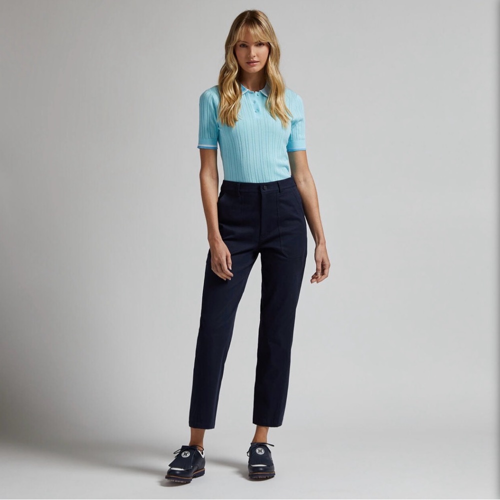 G/FORE Italian Cotton Twill High Rise Straight Tapered Women’s Pants - Twilight